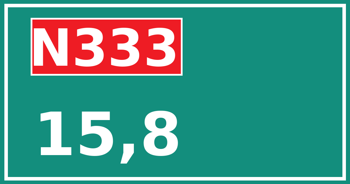 Hectometerbord N333 15,8