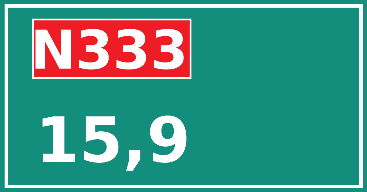 Hectometerbord N333 15,9