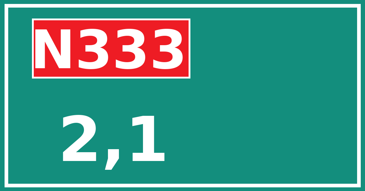 Hectometerbord N333 2,1
