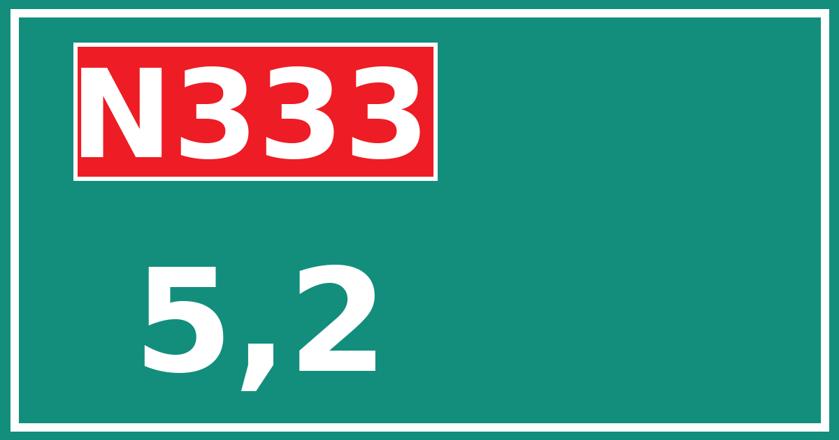 Hectometerbord N333 5,2