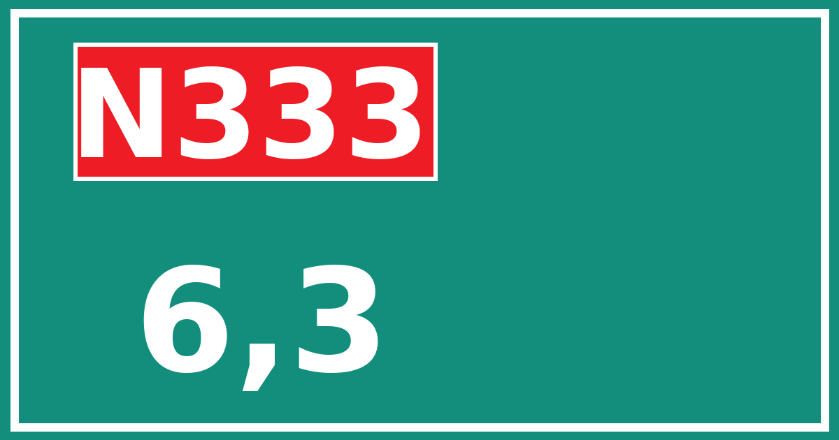 Hectometerbord N333 6,3