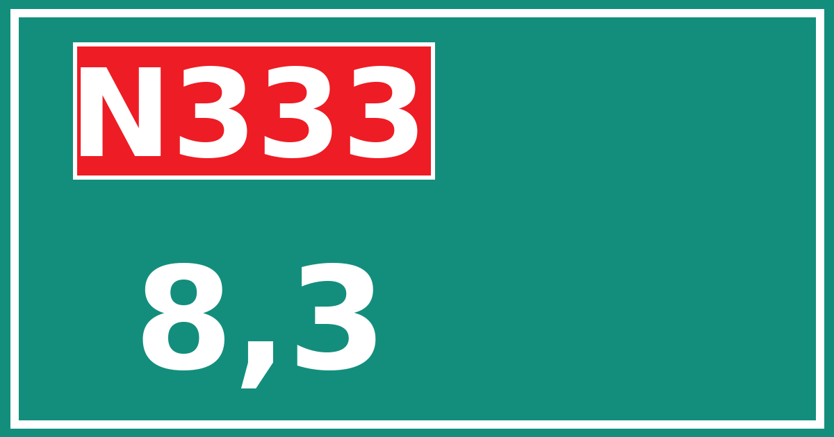 Hectometerbord N333 8,3