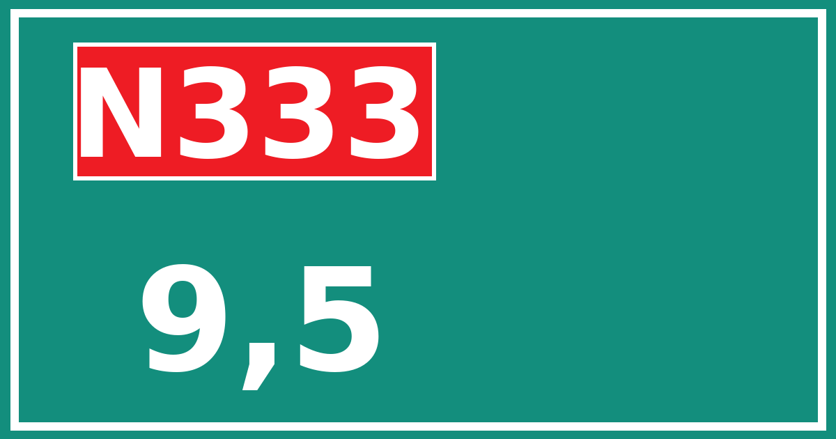 Hectometerbord N333 9,5