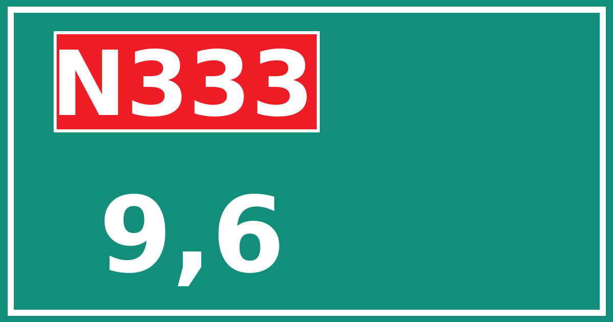 Hectometerbord N333 9,6