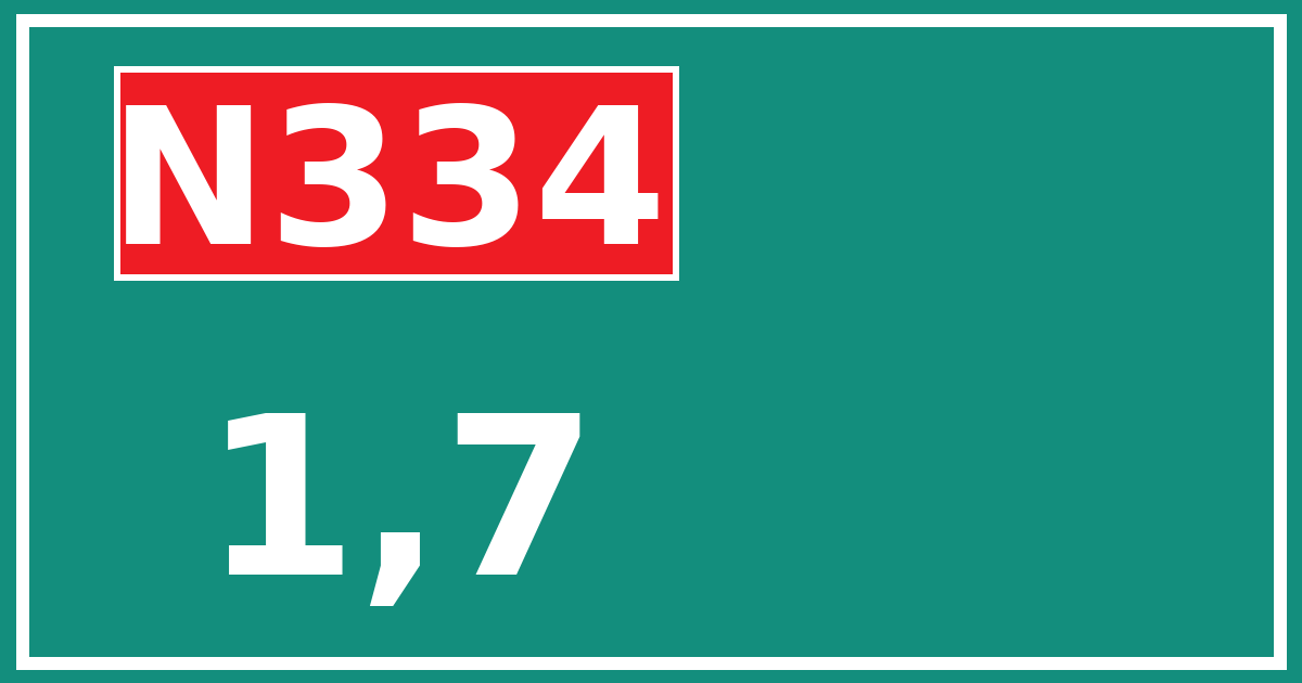 Hectometerbord N334 1,7