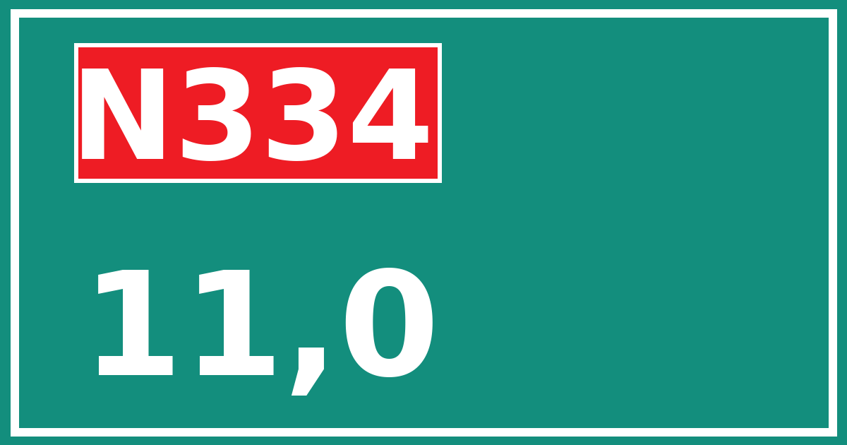 Hectometerbord N334 11,0
