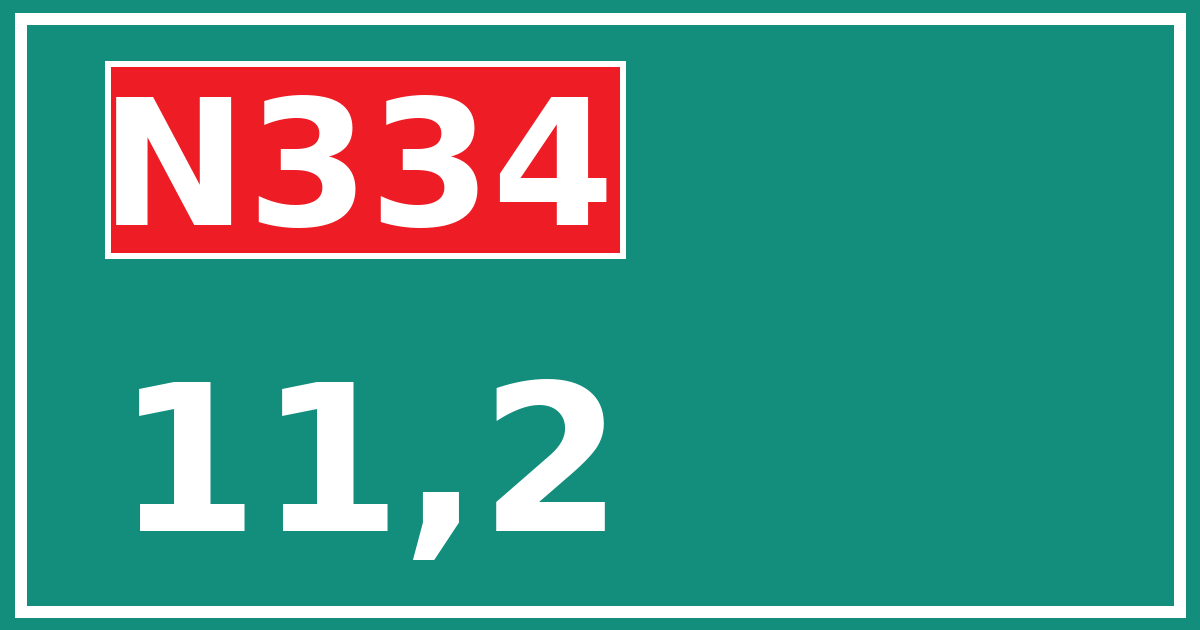 Hectometerbord N334 11,2