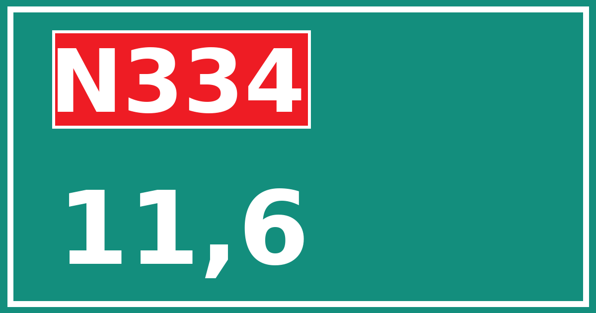 Hectometerbord N334 11,6