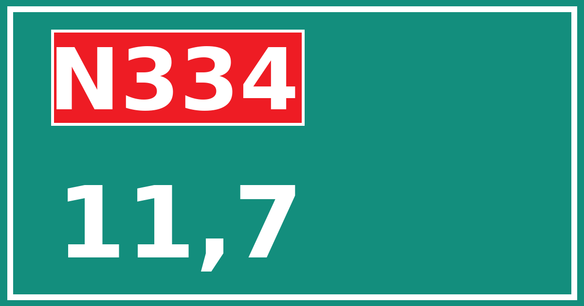 Hectometerbord N334 11,7