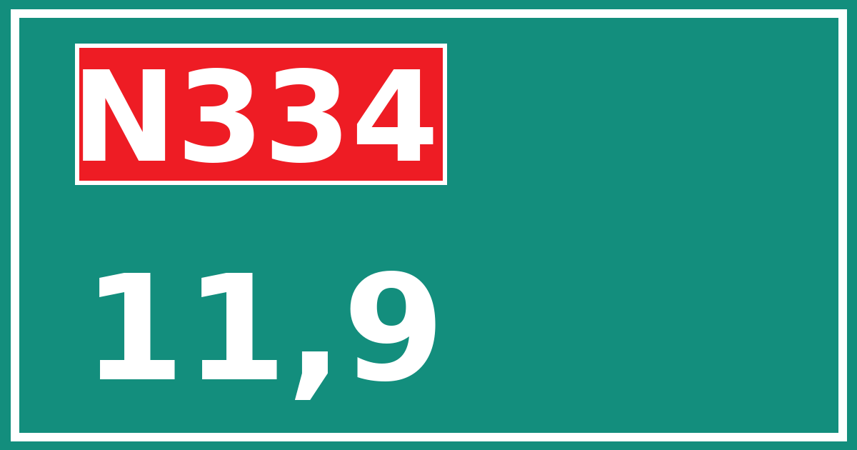 Hectometerbord N334 11,9