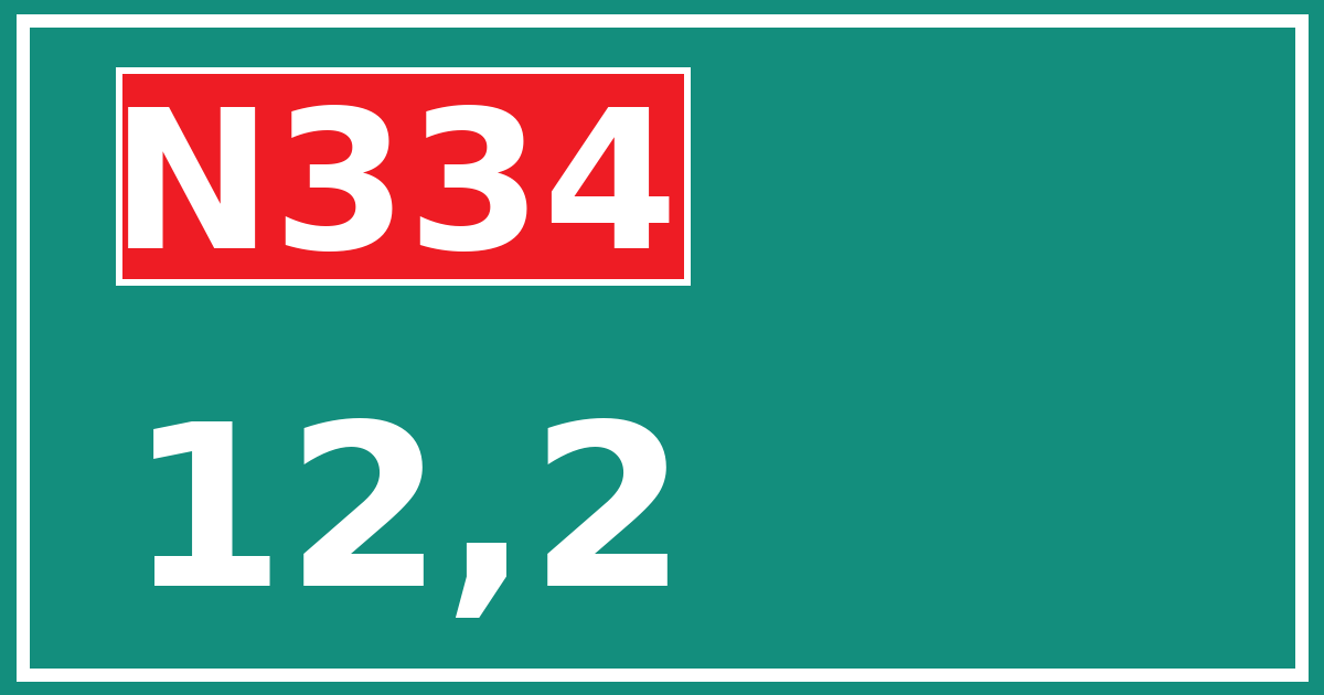 Hectometerbord N334 12,2