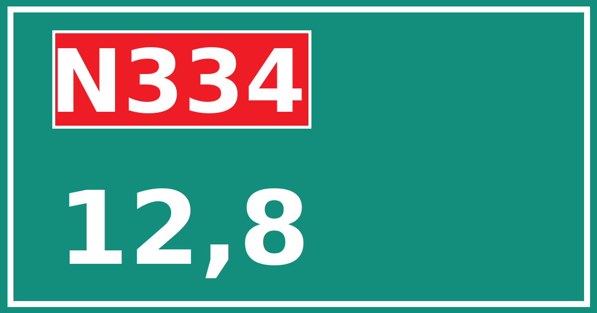 Hectometerbord N334 12,8
