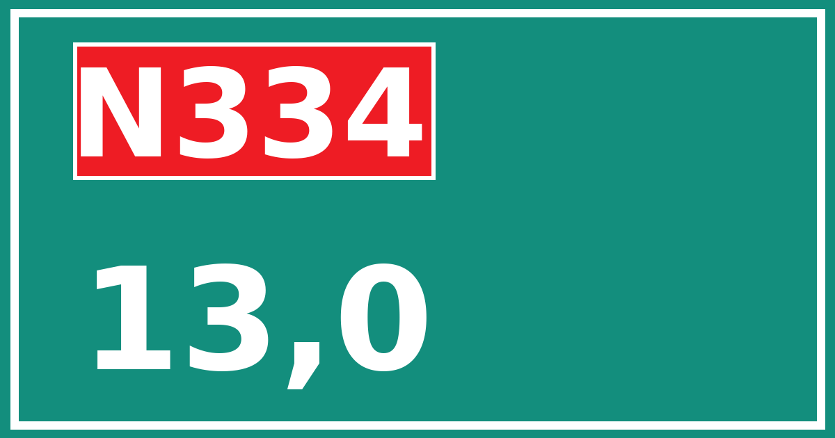 Hectometerbord N334 13,0