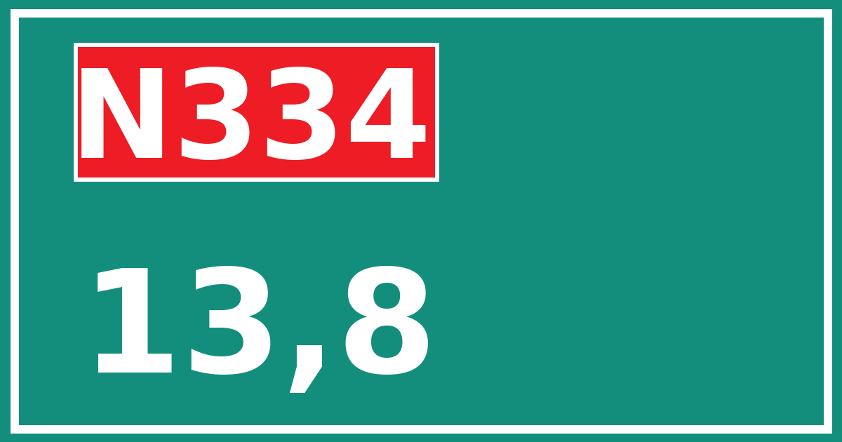 Hectometerbord N334 13,8
