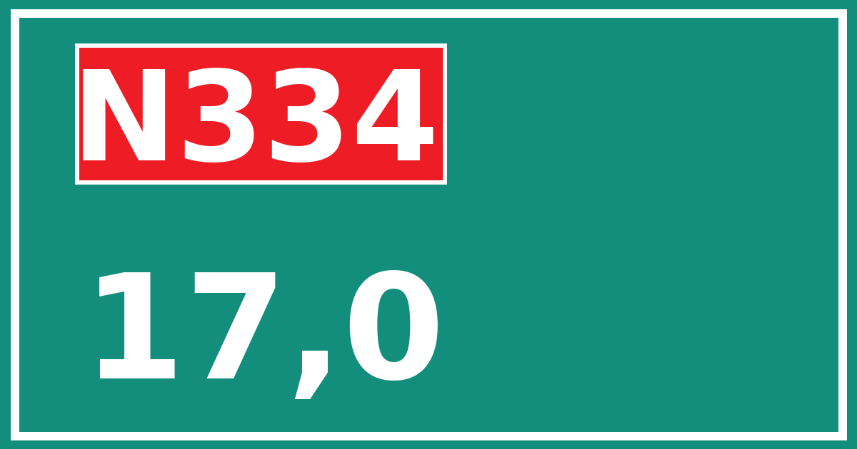 Hectometerbord N334 17,0