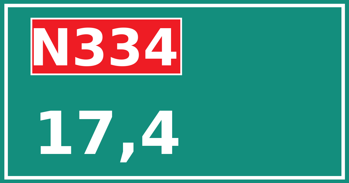 Hectometerbord N334 17,4
