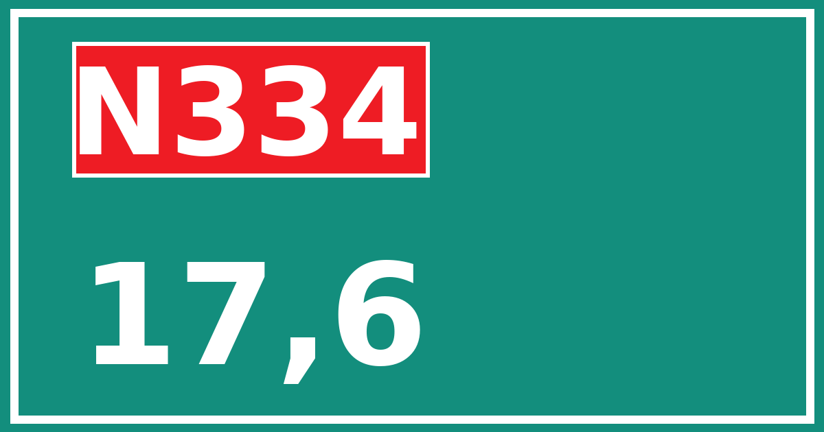 Hectometerbord N334 17,6