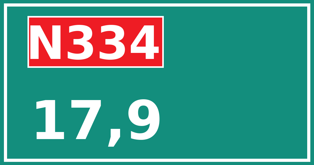 Hectometerbord N334 17,9