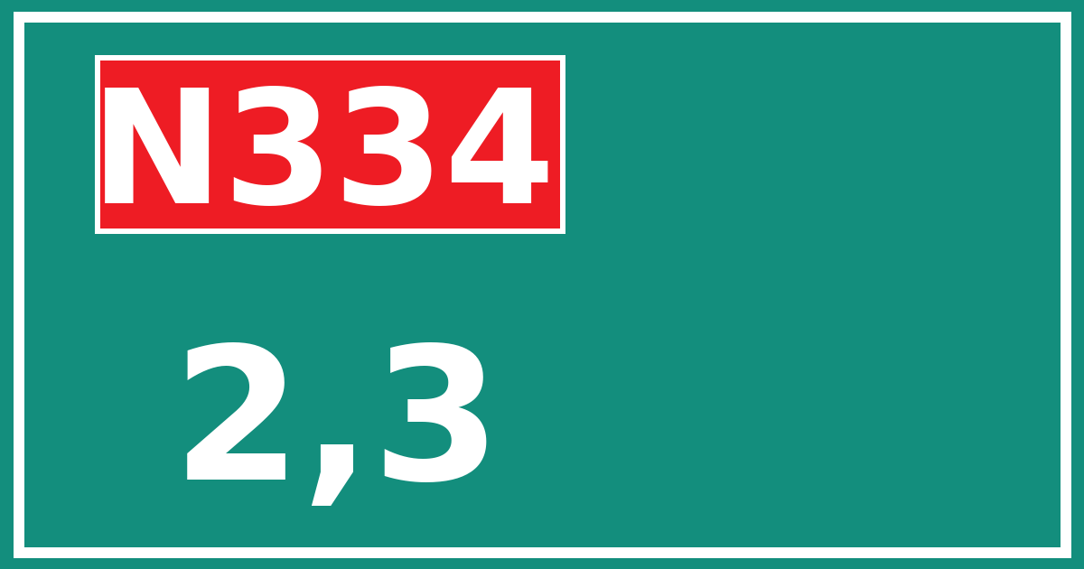 Hectometerbord N334 2,3
