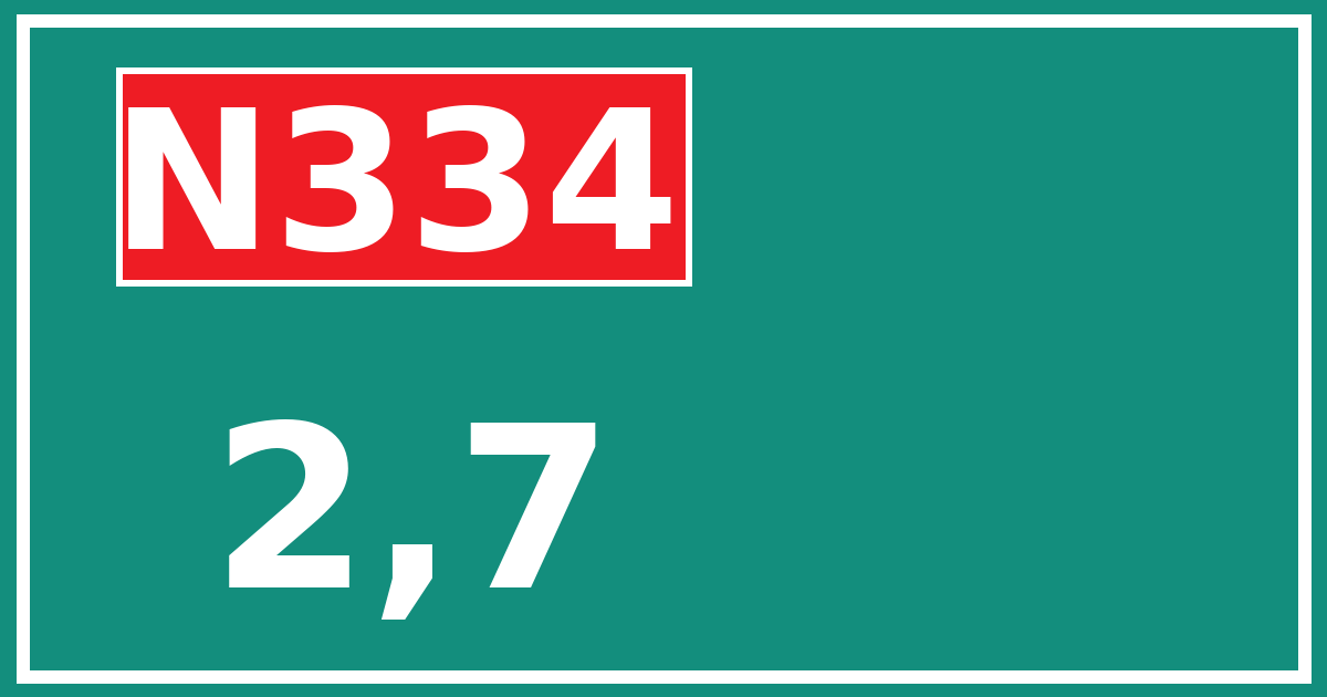 Hectometerbord N334 2,7