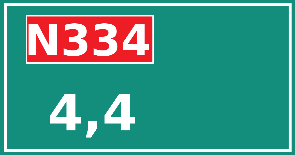 Hectometerbord N334 4,4