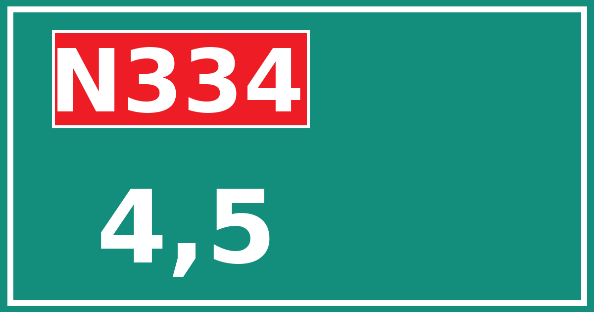Hectometerbord N334 4,5