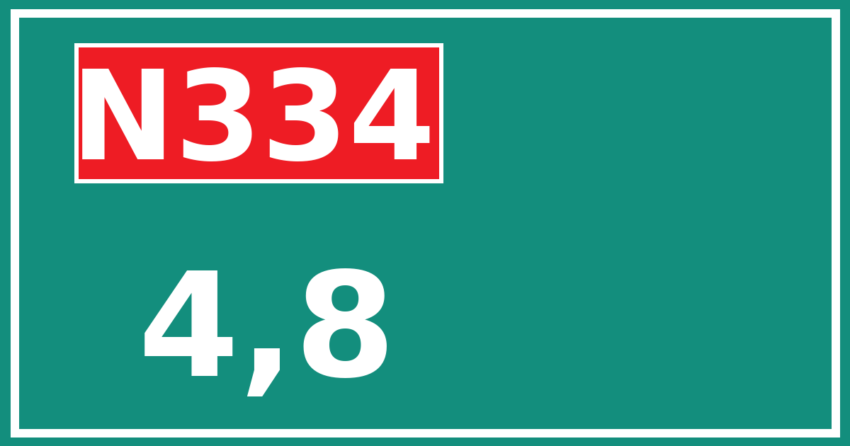 Hectometerbord N334 4,8