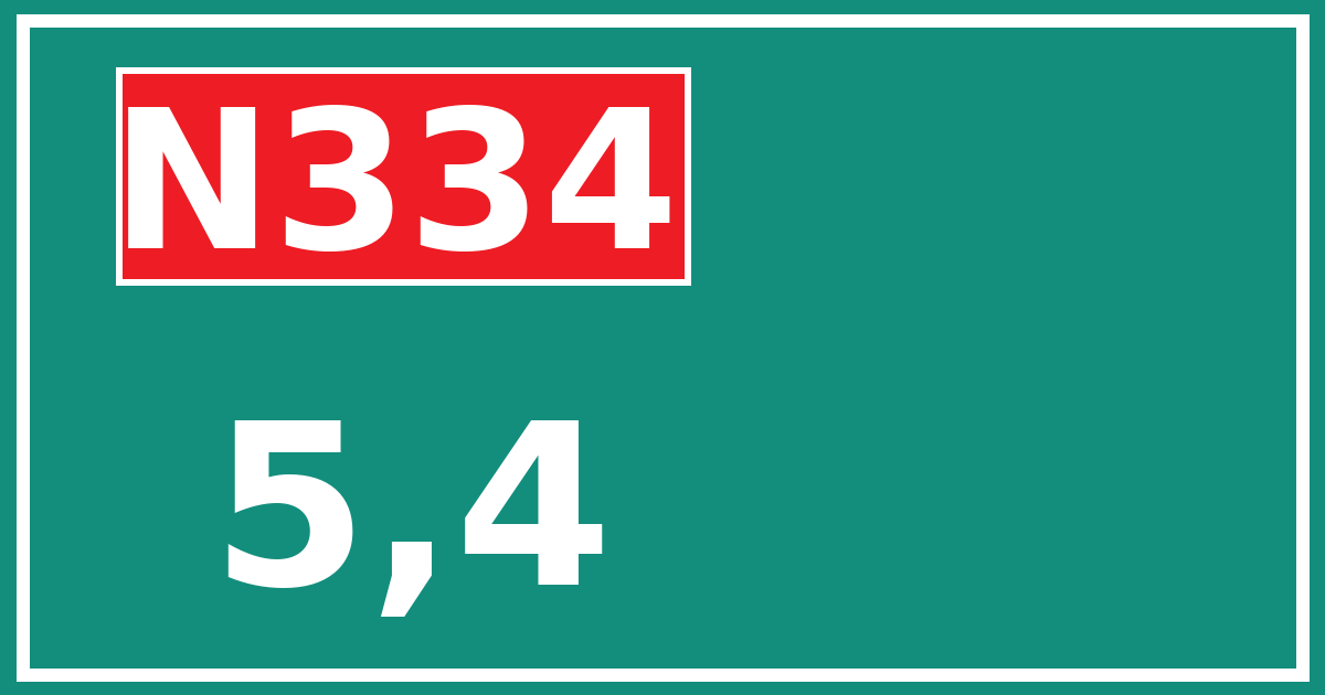Hectometerbord N334 5,4