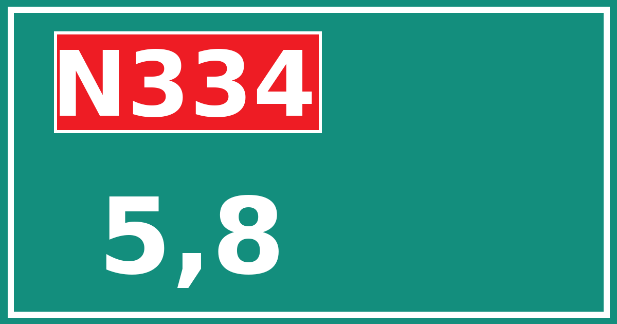 Hectometerbord N334 5,8