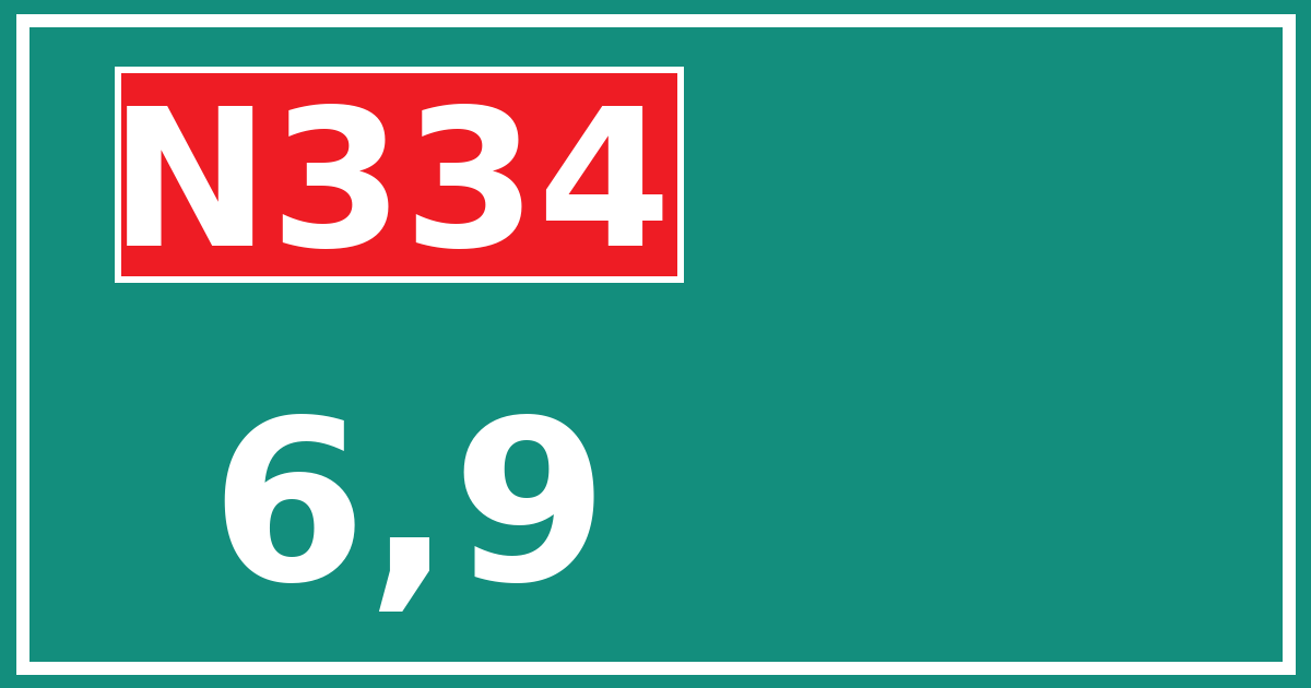 Hectometerbord N334 6,9