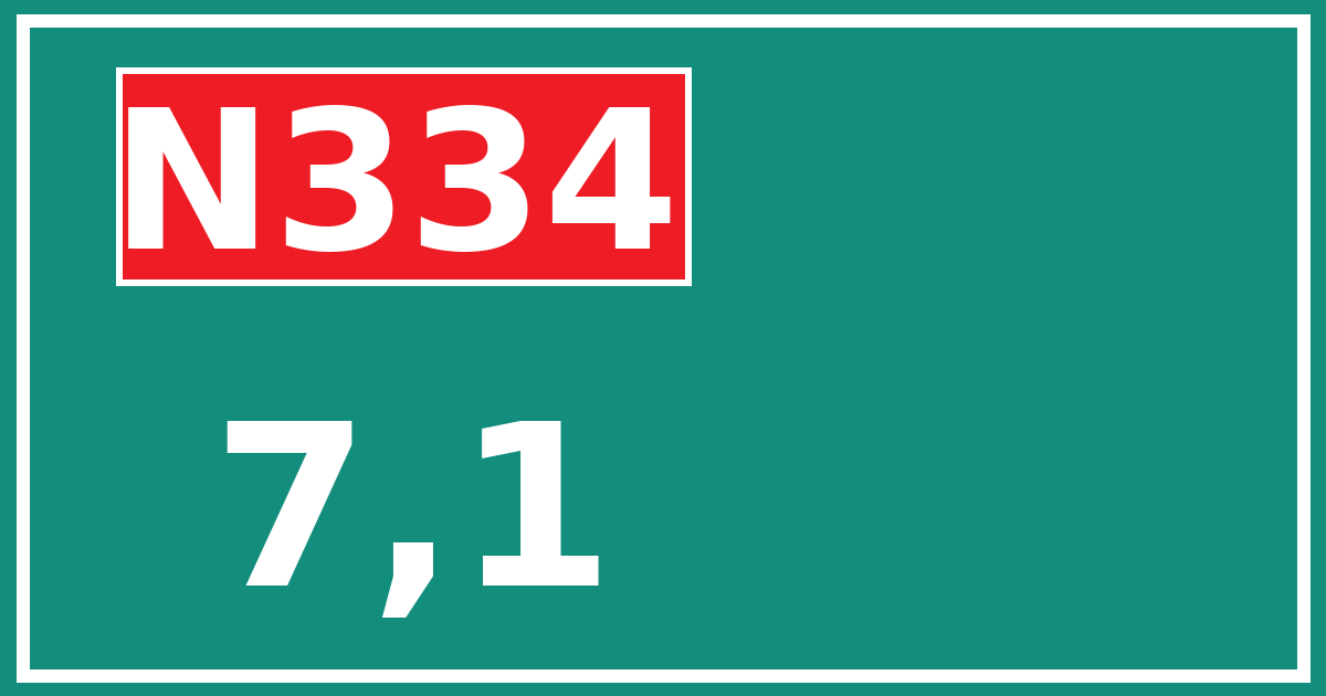 Hectometerbord N334 7,1