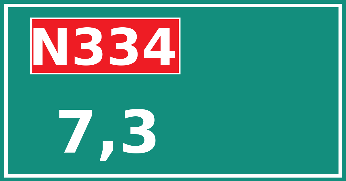 Hectometerbord N334 7,3