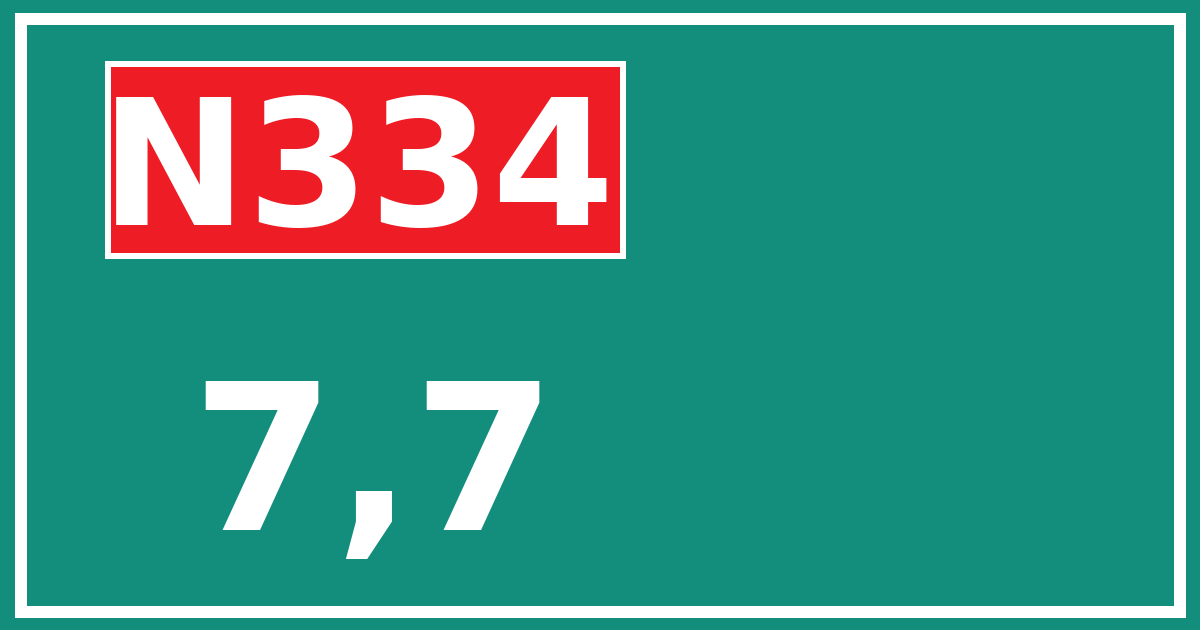 Hectometerbord N334 7,7