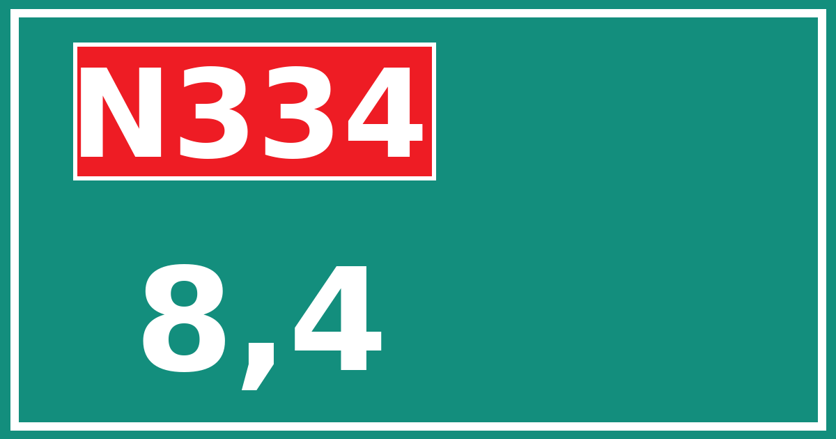 Hectometerbord N334 8,4