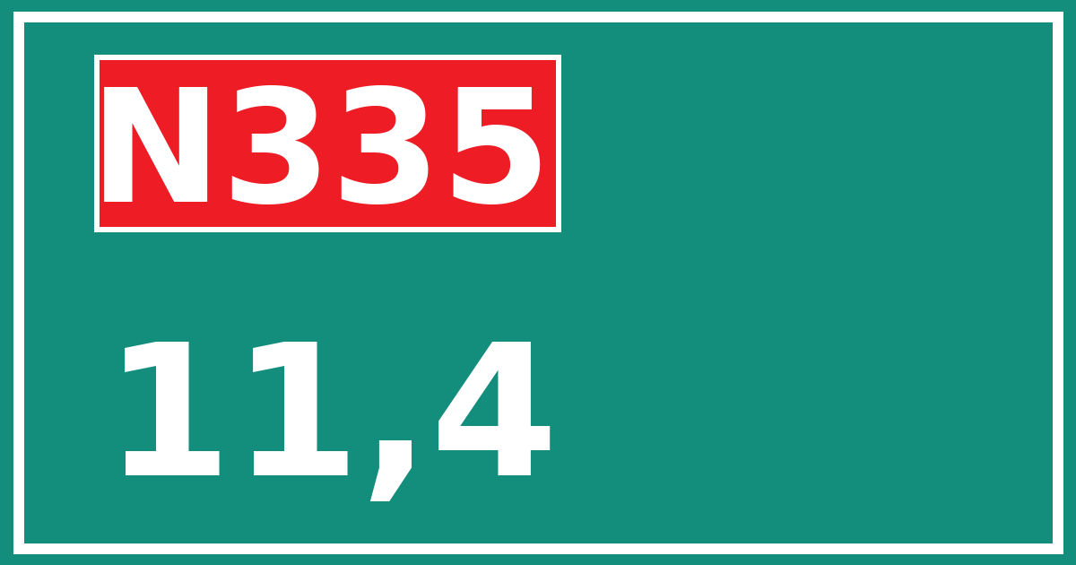Hectometerbord N335 11,4
