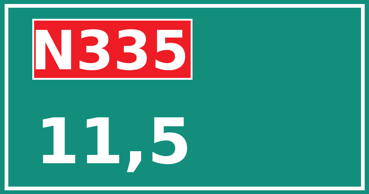 Hectometerbord N335 11,5