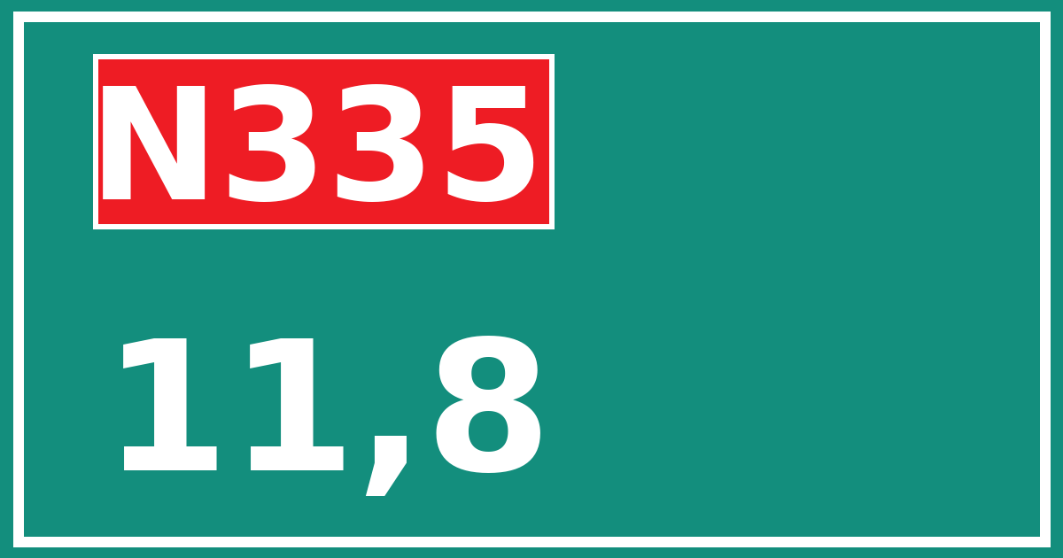 Hectometerbord N335 11,8