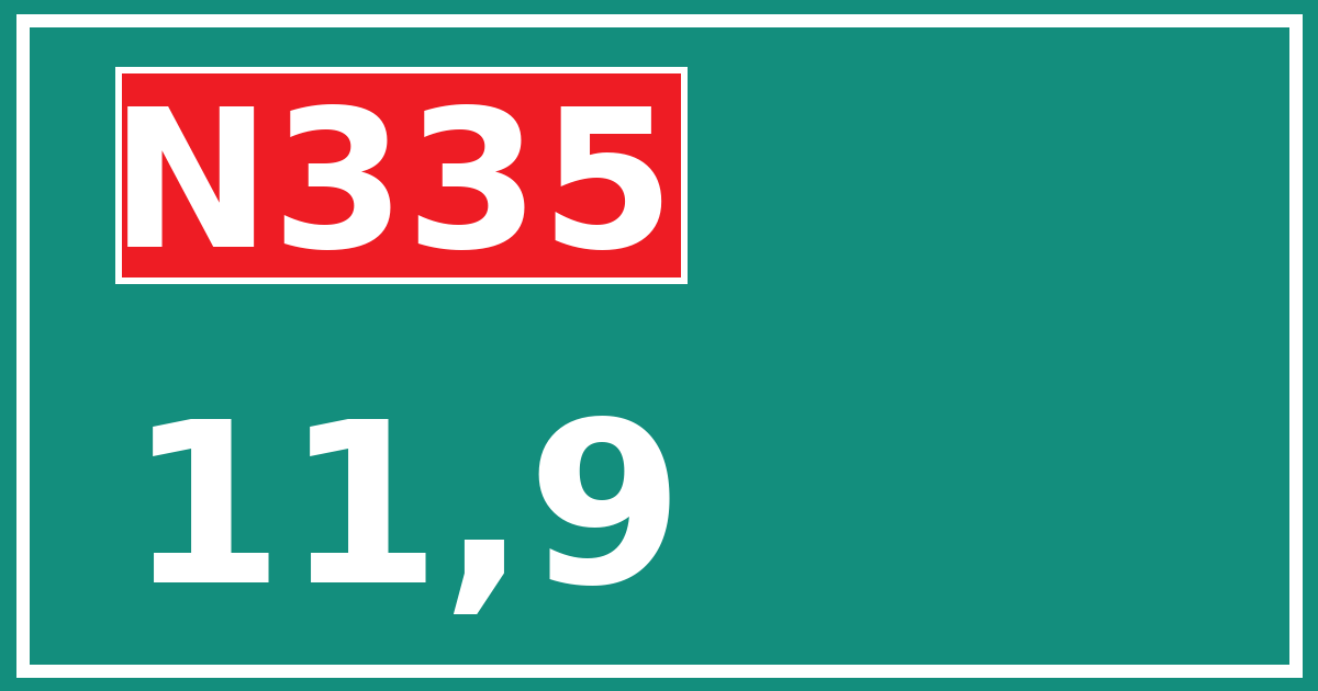 Hectometerbord N335 11,9