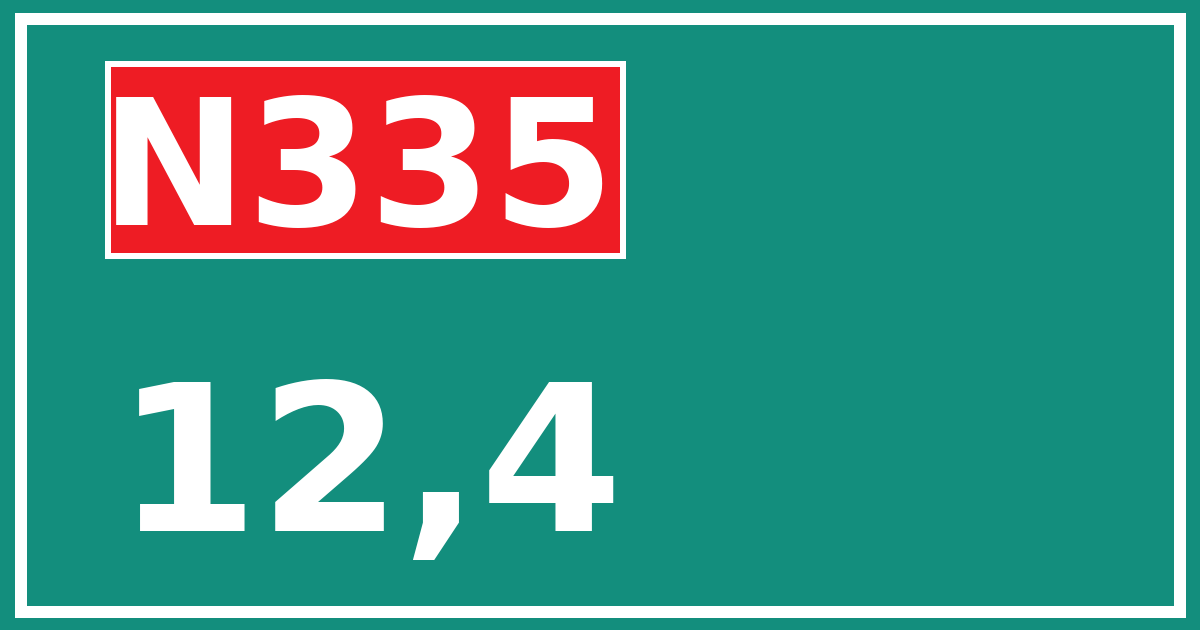 Hectometerbord N335 12,4