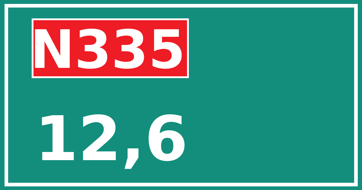 Hectometerbord N335 12,6