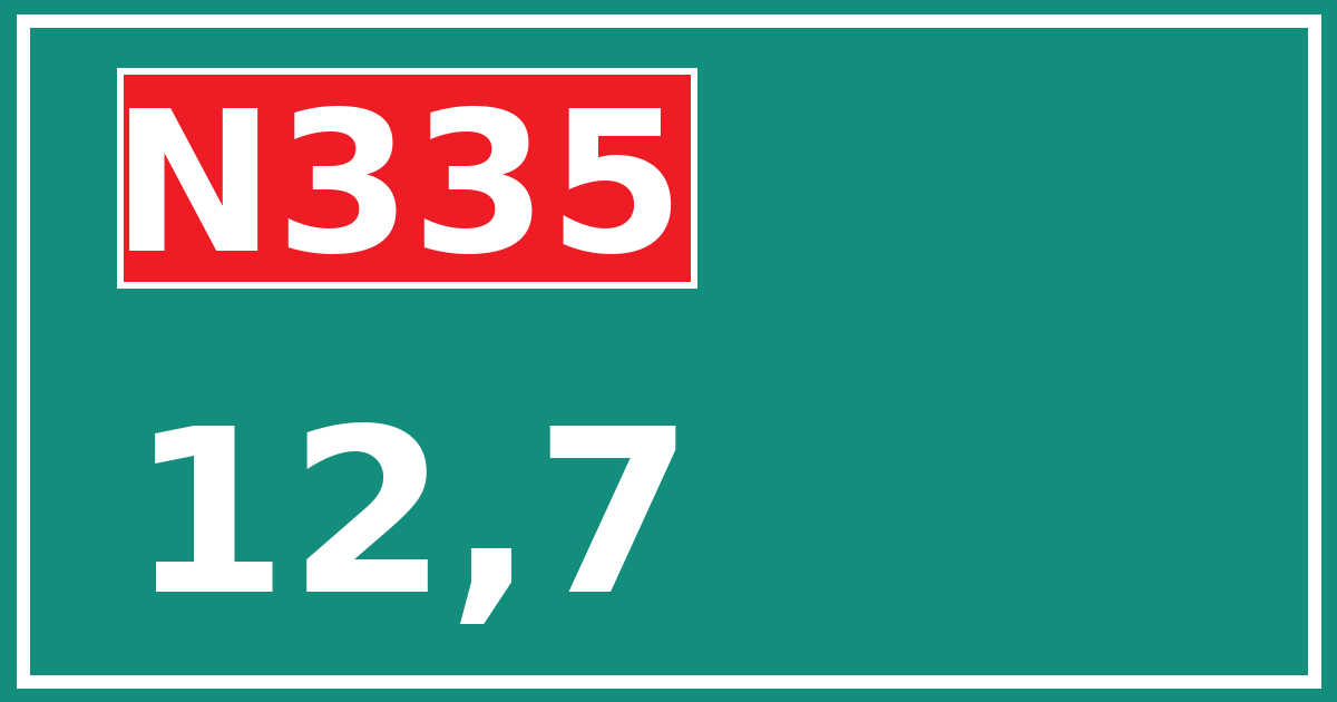Hectometerbord N335 12,7