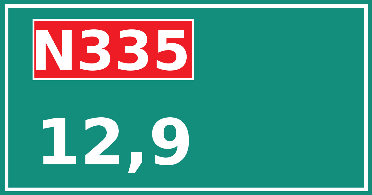 Hectometerbord N335 12,9