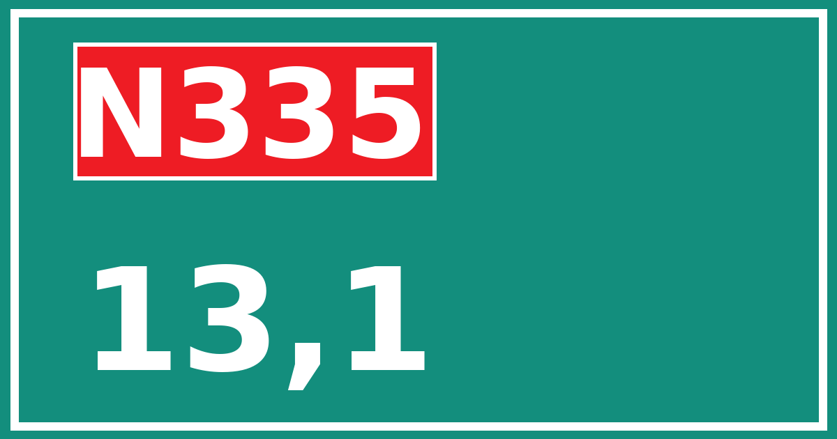 Hectometerbord N335 13,1