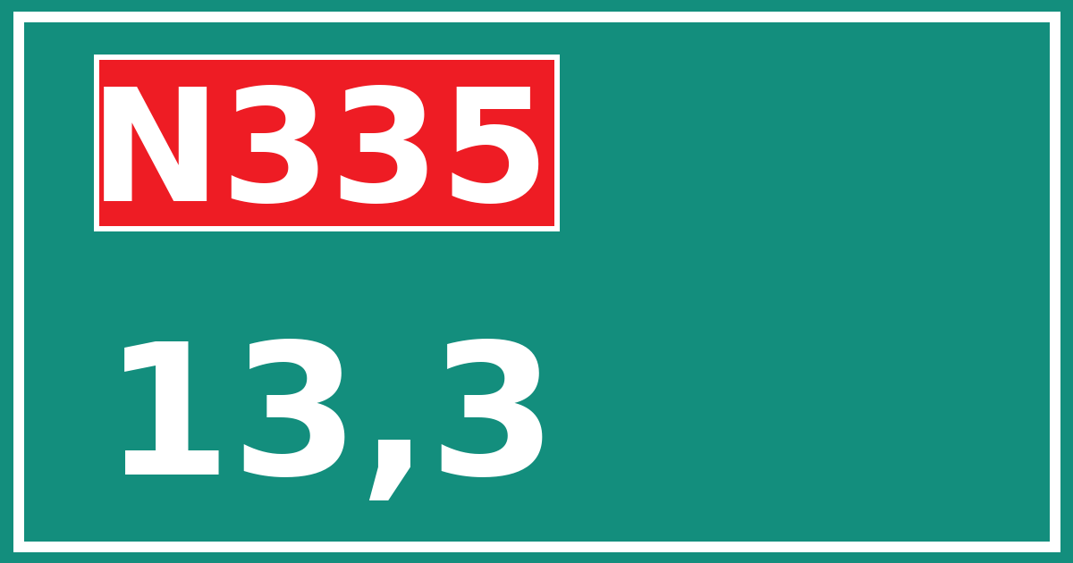 Hectometerbord N335 13,3