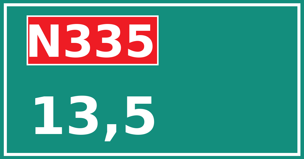 Hectometerbord N335 13,5