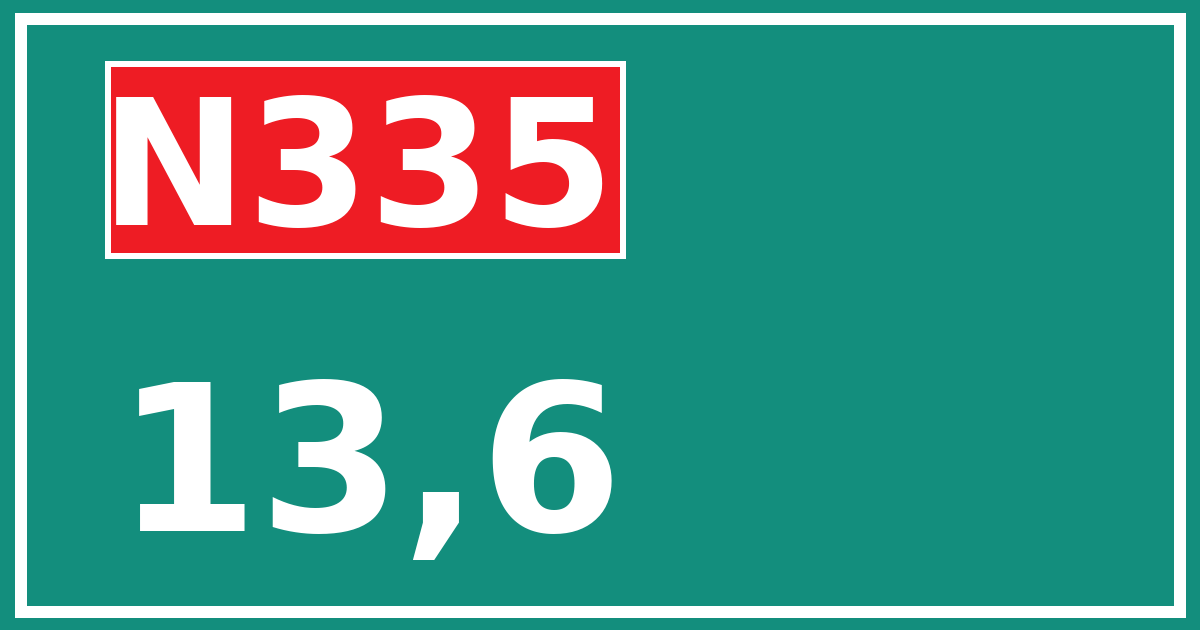 Hectometerbord N335 13,6