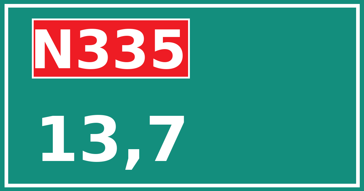 Hectometerbord N335 13,7