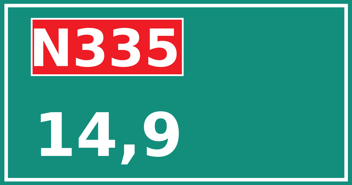 Hectometerbord N335 14,9