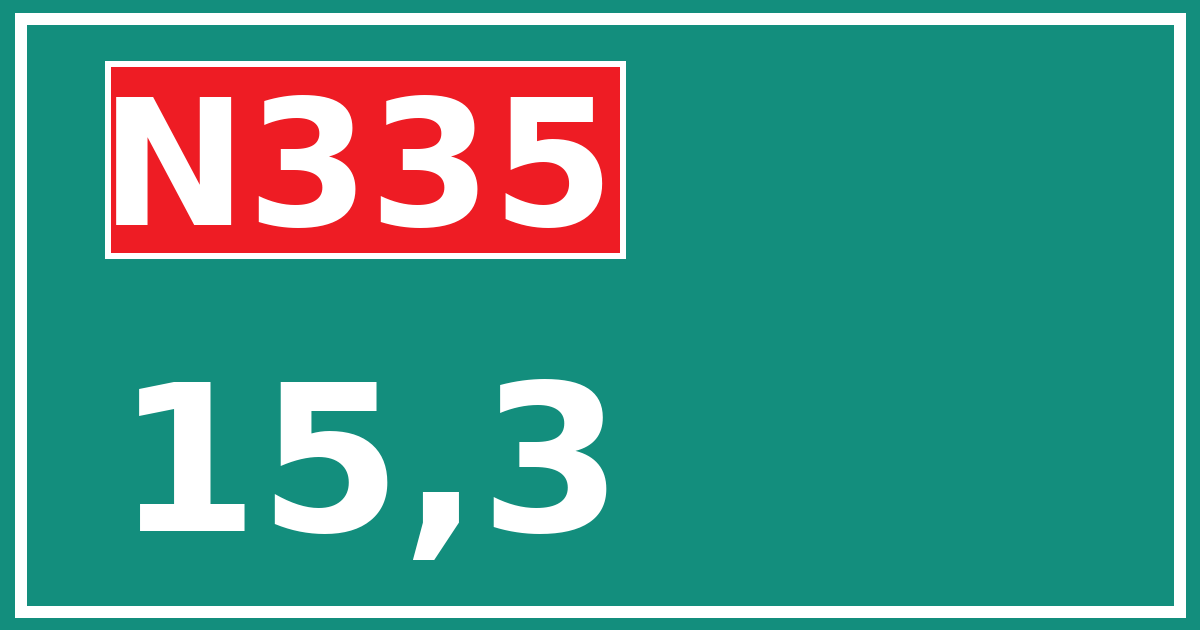 Hectometerbord N335 15,3
