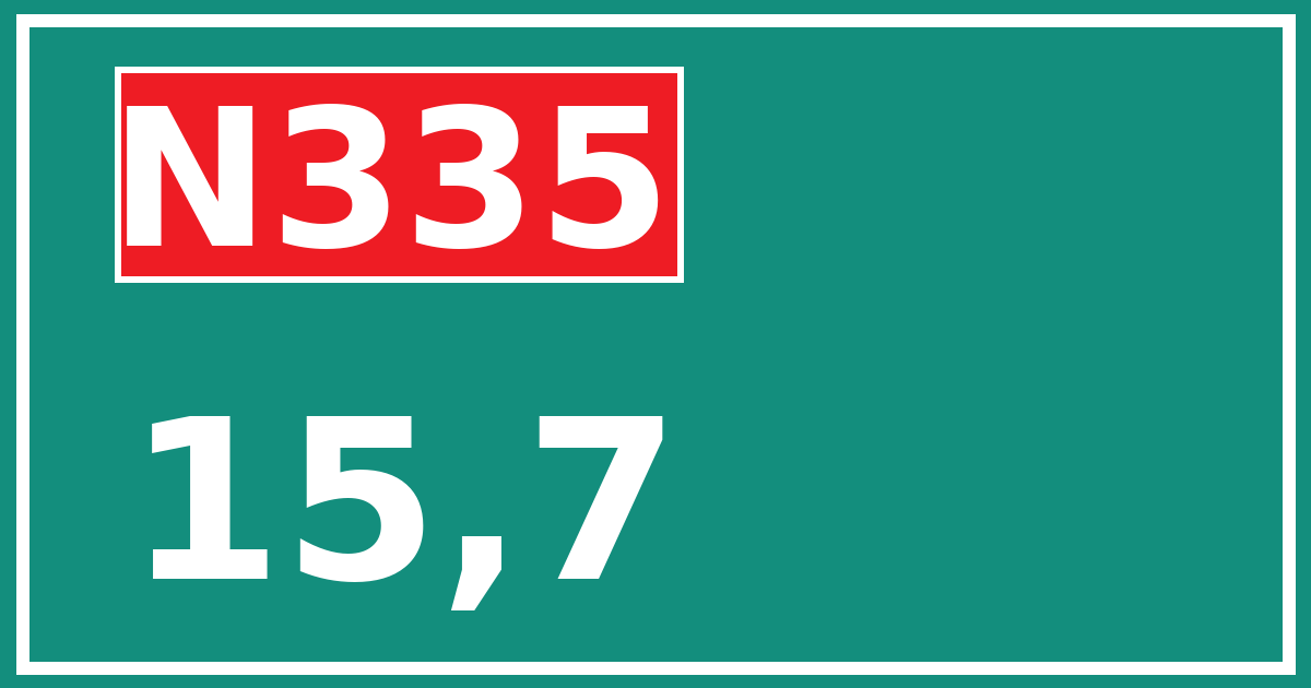 Hectometerbord N335 15,7